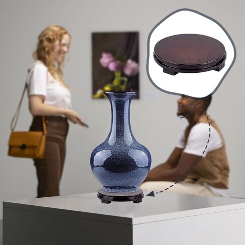 AHANDMAKER Wooden Pedestal Stand Display Base Circular Wooden Vase Table Lamp Teapot Base Wooden Trophy Base Wood Decorative Base Medals Display Base Stable Home Decoration Display Stand (7x1.3) in Saudi Arabia