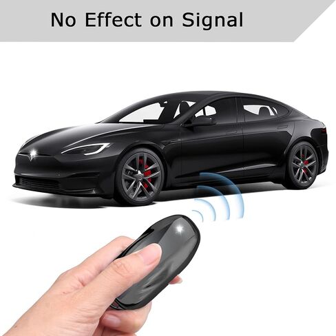 QBUC لغطاء Tesla Key Fob مع سلسلة مفاتيح حافظة حماية ناعمة من مادة TPU متوافقة مع Tesla Model X (أسود) in Kuwait