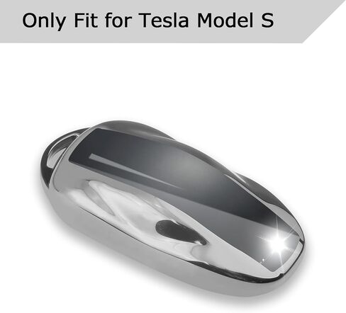 QBUC لغطاء Tesla Key Fob مع سلسلة مفاتيح حافظة حماية ناعمة من مادة TPU متوافقة مع Tesla Model X (أسود) in Kuwait