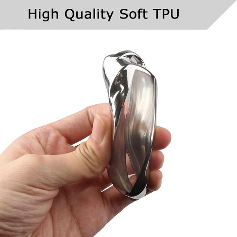 QBUC لغطاء Tesla Key Fob مع سلسلة مفاتيح حافظة حماية ناعمة من مادة TPU متوافقة مع Tesla Model X (أسود) in Kuwait