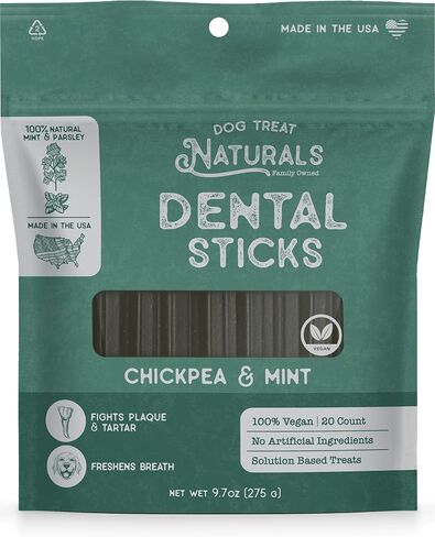 Dental Chew Sticks | Helps Clean Teeth and Easy to Digest Dog Treats | Dog Breath Freshener | Made in USA | 9.7 Ounces (20 Sticks) in Saudi Arabia