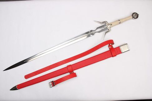 Medieval Handmade Carbon Steel Two Hand Hunting Sword with Real Leather Sheath and Shoulder Strap Xmas Gift Accessories Cosplay Costume Replica in Kuwait