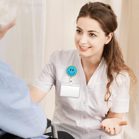 Tinlade ابتسامة الوجه شارة بكرة قابل للسحب ممرضة شارة كليب لطيف التمريض شارة حامل معرف اسم حامل العلامة هدايا التخرج للممرضات مكتب المعلمين الطلاب الأطباء (مختلط اللون، 6 قطع) in Saudi Arabia