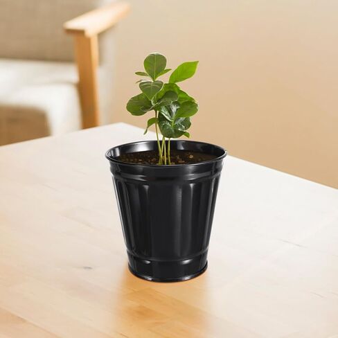 POPETPOP Mini Trash Can with Lid- Tiny Desktop Wastebasket Metal Garbage Bin Pen Holder Flowerpot Small Buckets Organizer for Home Office Kitchen in Saudi Arabia