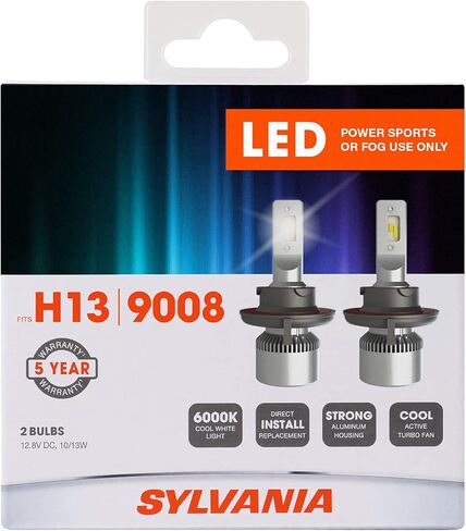 SYLVANIA H13 9008 LED Powersport Headlight Bulbs for Off-Road Use or Fog Lights - 2 Pack in Saudi Arabia