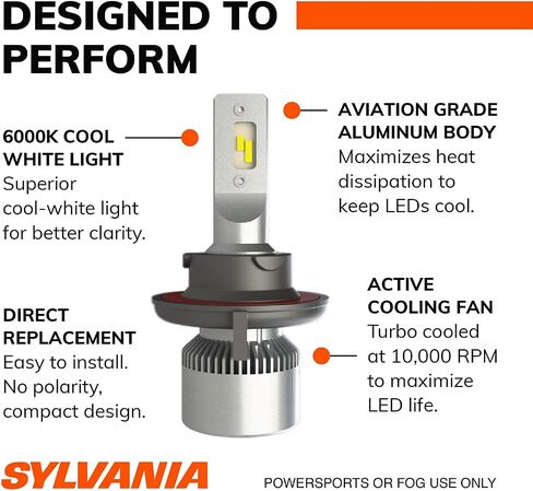 SYLVANIA H13 9008 LED Powersport Headlight Bulbs for Off-Road Use or Fog Lights - 2 Pack in Saudi Arabia
