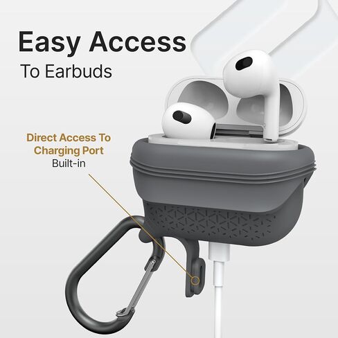 Catalyst Waterproof Case for AirPods 3rd Generation - Wireless and USB-C Charging Compatible AirPods 3rd Generation Case, Drop Protection AirPod Case 3rd Generation One Piece Design with Carabiner in Saudi Arabia