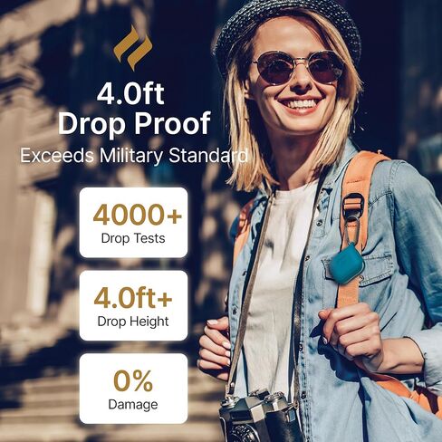 حافظة Catalyst المقاومة للماء لأجهزة AirPods الجيل الثالث - حافظة AirPods الجيل الثالث المتوافقة مع الشحن اللاسلكي وUSB-C، حافظة AirPod للحماية من السقوط الجيل الثالث تصميم قطعة واحدة مع حلقة تسلق in Kuwait