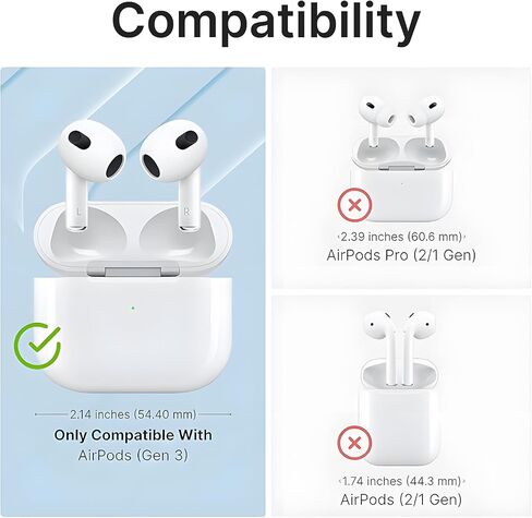 حافظة Catalyst المقاومة للماء لأجهزة AirPods الجيل الثالث - حافظة AirPods الجيل الثالث المتوافقة مع الشحن اللاسلكي وUSB-C، حافظة AirPod للحماية من السقوط الجيل الثالث تصميم قطعة واحدة مع حلقة تسلق in Kuwait