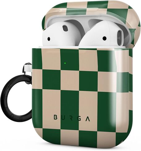 Burga Airpod Hardcase Compatible with Apple Airpods 2 & 1 Charging Case, Black Polka Dots Pattern Nude Almond Latte Fashion Cute for Girls, Protective Hard Plastic Case in Saudi Arabia