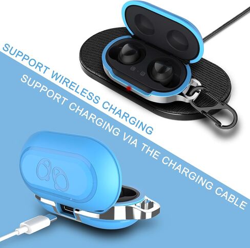 HALLEAST Galaxy Buds Case Cover, TPU Hard Protective Earbuds Case for 2019 Samsung Galaxy Buds & 2020 Galaxy Buds + Plus (Support Wireless Charging), Classic Black in Saudi Arabia