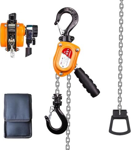 Manual Lever Chain Hoist, 1/2 Ton 1100lbs Mini Lever Block, 3M 10 FT Puller Come Along, G80 Rope Hoist Tool with Hook for Warehouse Building in Saudi Arabia