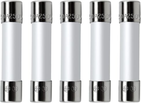 Beaquicy Microwave Fuse 20 Amp 250V Ceramic Fuse Cartridge Fuse Slow-Blow WB27X10388 Replacement for G-E Ken-More Microwave (5-Pack) in Saudi Arabia
