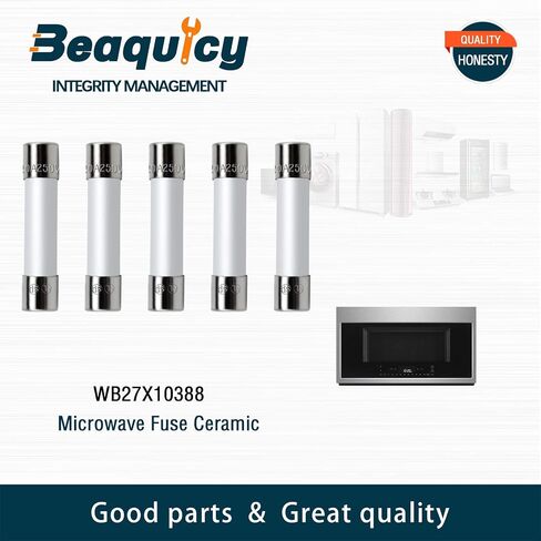 Beaquicy Microwave Fuse 20 Amp 250V Ceramic Fuse Cartridge Fuse Slow-Blow WB27X10388 Replacement for G-E Ken-More Microwave (5-Pack) in Saudi Arabia
