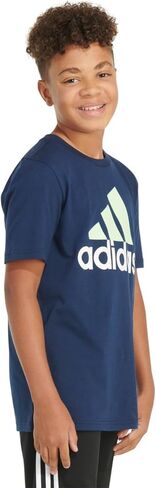 تي شيرت قطني بأكمام قصيرة للأولاد من adidas (كحلي، متوسط ​​10/12) in Saudi Arabia