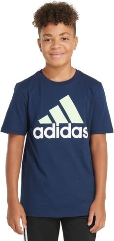تي شيرت قطني بأكمام قصيرة للأولاد من adidas (كحلي، متوسط ​​10/12) in Saudi Arabia
