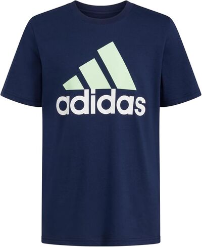 تي شيرت قطني بأكمام قصيرة للأولاد من adidas (كحلي، متوسط ​​10/12) in Saudi Arabia