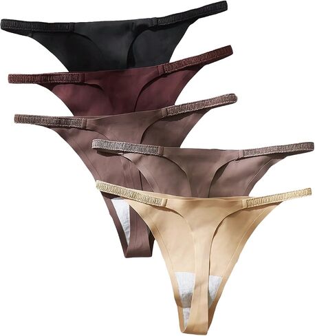 مجموعة ملابس داخلية نسائية من GORGLITTER بدون خياطة مكونة من 5 قطع G String Thong بدون عرض in Saudi Arabia