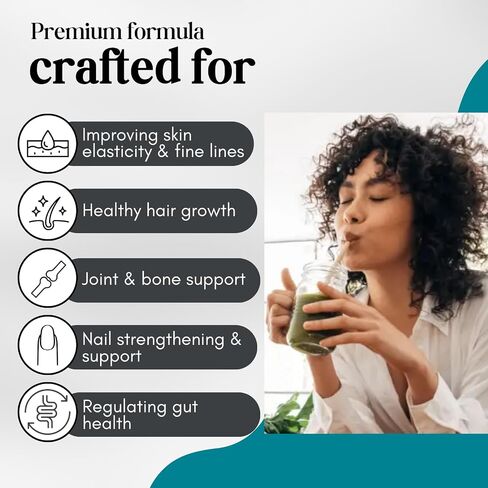 ENSANTE Multi Collagen Peptides Powder: Marine Collagen with Vitamin C & Biotin for Hair Skin Nail Joint Gut Health, Liquid Collagen for Women Men, Collagen Powder, Collagen Supplements, Colageno in Saudi Arabia