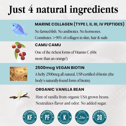 ENSANTE Multi Collagen Peptides Powder: Marine Collagen with Vitamin C & Biotin for Hair Skin Nail Joint Gut Health, Liquid Collagen for Women Men, Collagen Powder, Collagen Supplements, Colageno in Saudi Arabia