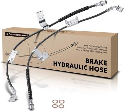 A-Premium Front Brake Hydraulic Hoses Compatible with Select Chevy, GMC and Hummer Models - Silverado 2500 HD/3500 HD, Sierra 2500 HD 2007-2010, Sierra 3500 HD 2008-2010, Yukon XL, H2(Pack of 2) in Saudi Arabia