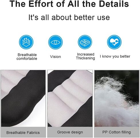 Car Booster Seat Cushion Raise The Height for Short People Driving Hip (Tailbone) and Lower Cack Fatigue Relief Suitable for Trucks, Cars, SUVs, Office Chairs, Wheelchairs (Black and Gray) in Saudi Arabia