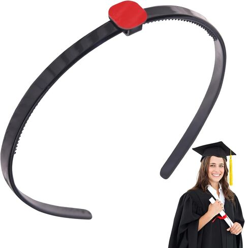 Graduation Cap Headband Black Graduation Cap Holder Hairband Graduation Hat Secure Hair Accessories for Graduates Students Women Men in Kuwait