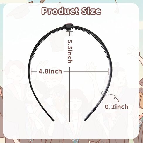 Graduation Cap Headband Black Graduation Cap Holder Hairband Graduation Hat Secure Hair Accessories for Graduates Students Women Men in Kuwait