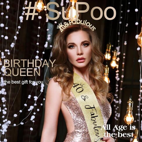 مجموعة وشاح وتاج عيد الميلاد الخمسين باللون الذهبي 50 وعصابة رأس رائعة لعيد الميلاد تاج زينة عيد الميلاد الخمسين للنساء هدايا عيد الميلاد الخمسين لزينة حفلات عيد ميلاد سعيد عمرها 50 عامًا in Kuwait