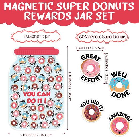 60 جهاز كمبيوتر شخصى جرة مكافأة دونات المغناطيس للأطفال مخطط السلوك المغناطيسي للأطفال في المنزل إدارة السلوك أدوات الفصول الدراسية مكافأة جرة المغناطيس مخطط السلوك الإيجابي للفصول الدراسية المنزل الفتيات الأولاد in Kuwait