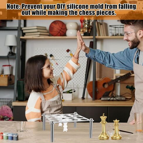 2pcs Chess Piece Holder, Resin Chess Piece Die Holder with 2 Holder & 8 Legs Chess Piece Stand Silicone Dies Accessories for Making Game Kit(Dies Not Included) in Saudi Arabia