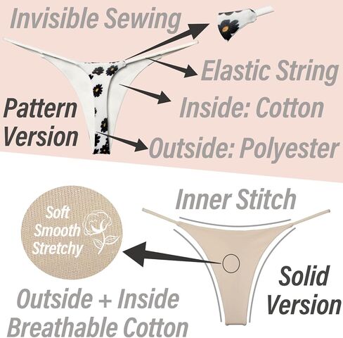 سراويل داخلية نسائية ناعمة قابلة للتمدد من القطن على شكل حرف G ملابس داخلية بدون خياطة للنساء in Kuwait