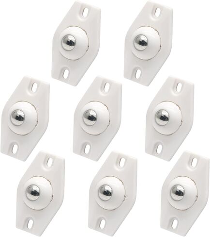 8 قطع عجلات ذاتية اللصق، عجلات دوارة صغيرة 360 درجة من الفولاذ المقاوم للصدأ بكرة لاصقة لصندوق تخزين سلة المهملات، أسود in Kuwait