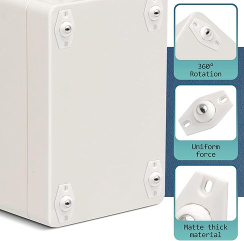 8 قطع عجلات ذاتية اللصق، عجلات دوارة صغيرة 360 درجة من الفولاذ المقاوم للصدأ بكرة لاصقة لصندوق تخزين سلة المهملات، أسود in Kuwait