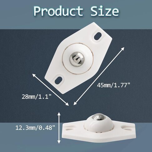 8 قطع عجلات ذاتية اللصق، عجلات دوارة صغيرة 360 درجة من الفولاذ المقاوم للصدأ بكرة لاصقة لصندوق تخزين سلة المهملات، أسود in Kuwait