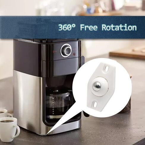 8 قطع عجلات ذاتية اللصق، عجلات دوارة صغيرة 360 درجة من الفولاذ المقاوم للصدأ بكرة لاصقة لصندوق تخزين سلة المهملات، أسود in Kuwait