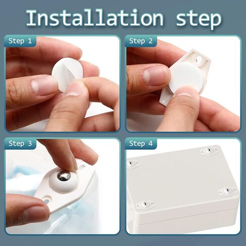 8 قطع عجلات ذاتية اللصق، عجلات دوارة صغيرة 360 درجة من الفولاذ المقاوم للصدأ بكرة لاصقة لصندوق تخزين سلة المهملات، أسود in Kuwait