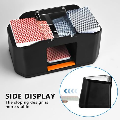 Nileole 2 Decks Quiet Card Shuffler, Automatic 2000 MAh Rechargeable Electric Shuffler, Playing Cards, Texas Hold'em, Poker, Home Card Games, Blackjack 1 in Saudi Arabia