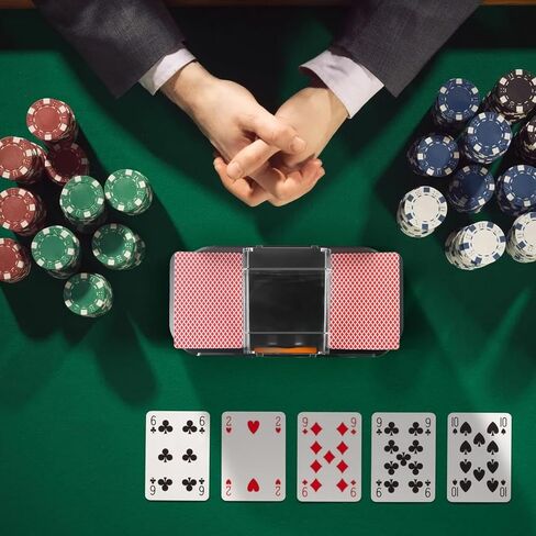 Nileole 2 Decks Quiet Card Shuffler, Automatic 2000 MAh Rechargeable Electric Shuffler, Playing Cards, Texas Hold'em, Poker, Home Card Games, Blackjack 1 in Saudi Arabia
