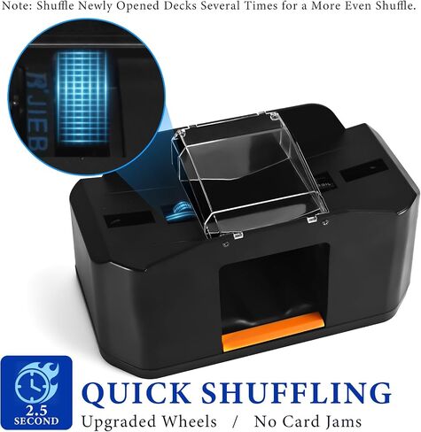 Nileole 2 Decks Quiet Card Shuffler, Automatic 2000 MAh Rechargeable Electric Shuffler, Playing Cards, Texas Hold'em, Poker, Home Card Games, Blackjack 1 in Saudi Arabia