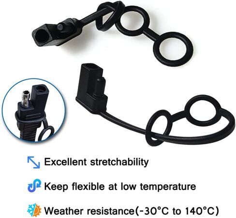 SAE Connector Tinned Copper Extension Cable 30cm 10AWG with Cover Polarity Adapter 2 Pin Quick Connect Disconnect Replacement Pigtail for Solar System Trolling Camper Tractors RV(4PCS) in Saudi Arabia