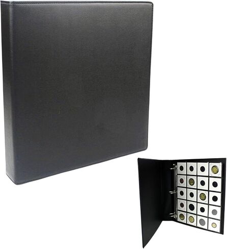 Coin Flips Album and Coin Sleeves for 2x2 Coin Flips,200 Pockets Black Coin Storage Books in Saudi Arabia