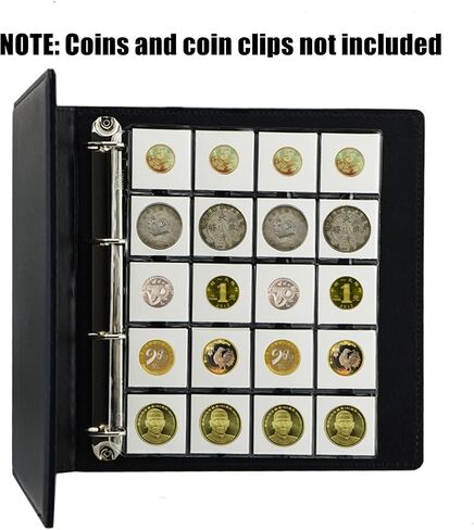 Coin Flips Album and Coin Sleeves for 2x2 Coin Flips,200 Pockets Black Coin Storage Books in Saudi Arabia
