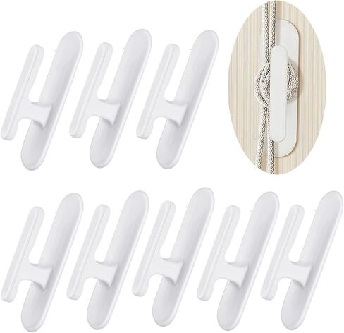 8pcs Window Curtain Drapery Tieback Curtain Holdbacks Self-Adhesive Wall Mounted Hooks Drapery Tieback Hooks Screws Curtain Holder Tie Backs in Kuwait