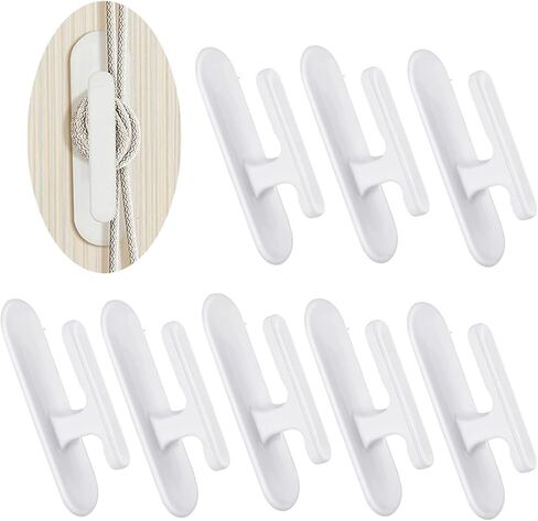 8pcs Window Curtain Drapery Tieback Curtain Holdbacks Self-Adhesive Wall Mounted Hooks Drapery Tieback Hooks Screws Curtain Holder Tie Backs in Kuwait