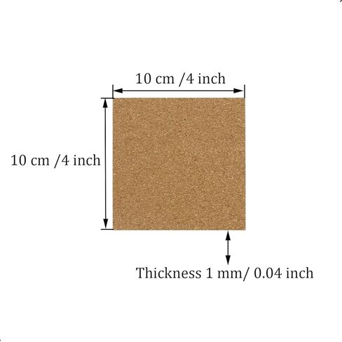 16 Pcs Self-Adhesive Cork Squares, 4 x 4 Inch Cork Tiles Backing Sheets,Mini Wall Cork Mat,Cork Tiles,for Cork Coasters Pads and DIY Crafts,Wood Color, 4",Squares in Kuwait