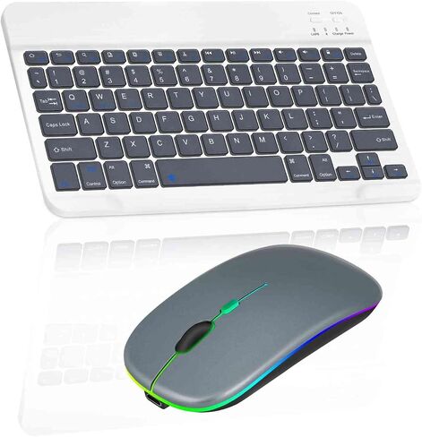 Rechargeable Bluetooth Keyboard and Mouse Combo Ultra Slim Full-Size Keyboard and Ergonomic Mouse for Samsung Galaxy S22 S23 Ultra S24 and All Bluetooth Enabled Mac/Tablet/iPad/PC/Laptop - Pure White in Saudi Arabia