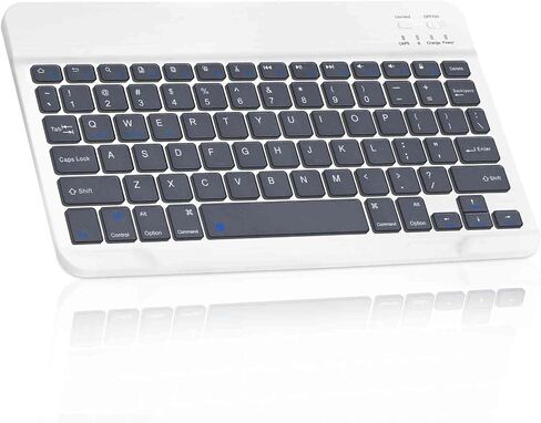 Rechargeable Bluetooth Keyboard and Mouse Combo Ultra Slim Full-Size Keyboard and Ergonomic Mouse for Samsung Galaxy S22 S23 Ultra S24 and All Bluetooth Enabled Mac/Tablet/iPad/PC/Laptop - Pure White in Saudi Arabia