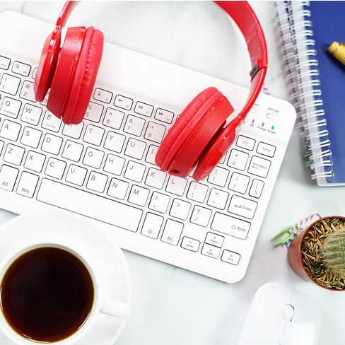Rechargeable Bluetooth Keyboard and Mouse Combo Ultra Slim Full-Size Keyboard and Ergonomic Mouse for Samsung Galaxy S22 S23 Ultra S24 and All Bluetooth Enabled Mac/Tablet/iPad/PC/Laptop - Pure White in Saudi Arabia