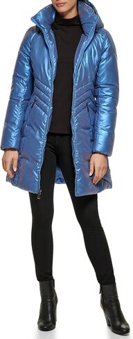 Guess Women's Duvet Puffer Hooded Water Resistant Coat in Saudi Arabia